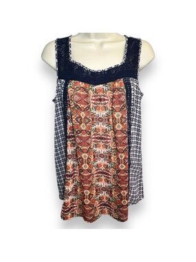 Red Camel Women’s Sheer Lace Detail Tank Multicolor Size Medium